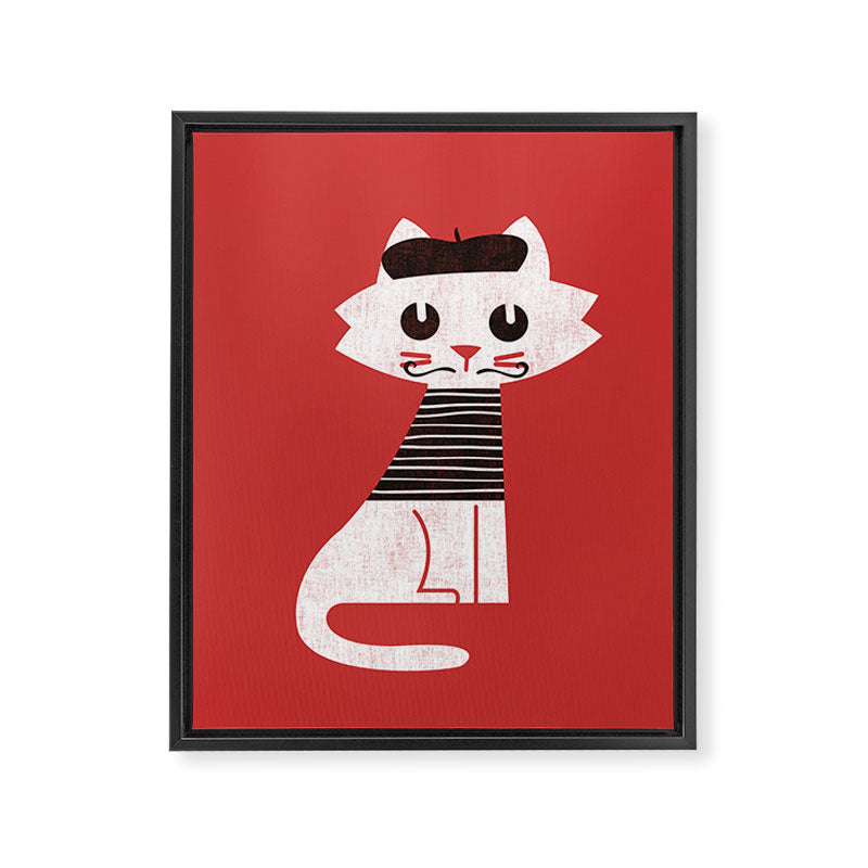 Mark the cat goes to Paris Framed Canvas Print Gallery Image 6