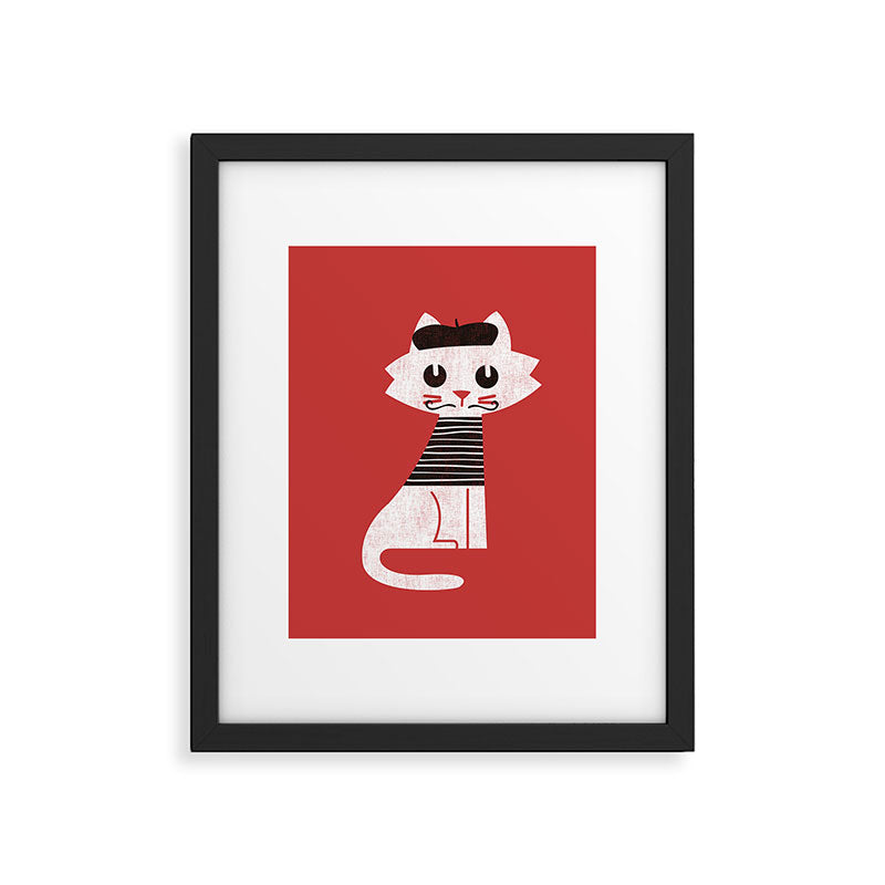 Mark the cat goes to Paris Framed Art Print Gallery Image 5