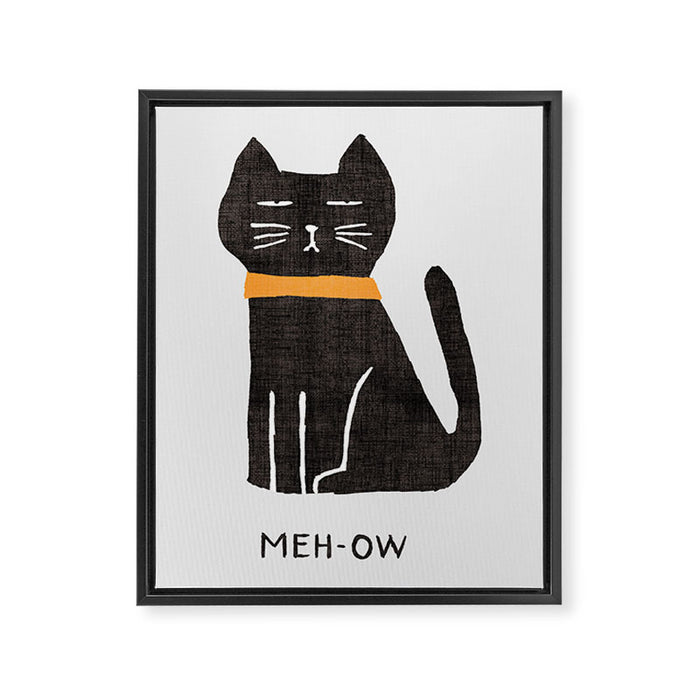 Meh-ow Framed Canvas Print Gallery Image 1