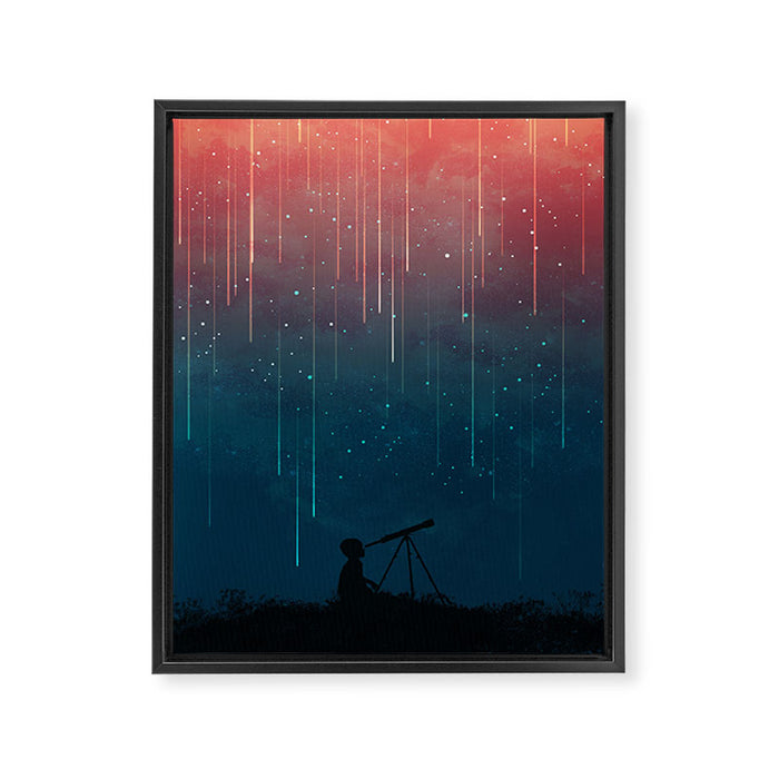 Meteor rain Framed Canvas Print Gallery Image 1