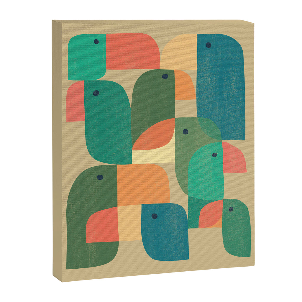Mid-century tropical birds Canvas Print Gallery Image 3