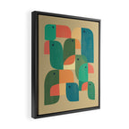 Mid-century tropical birds Framed Canvas Print Gallery Image 2