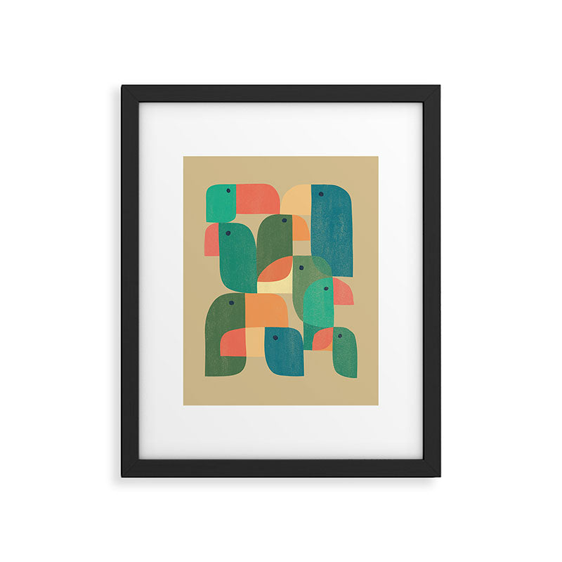 Mid-century tropical birds Framed Art Print Gallery Image 4