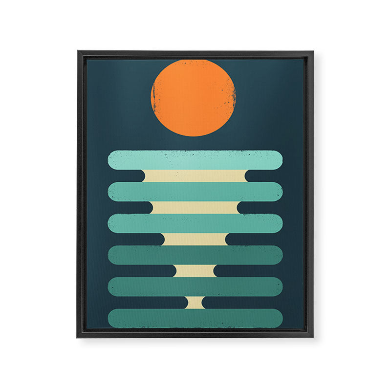 Minimalist ocean Framed Canvas Print Gallery Image 6