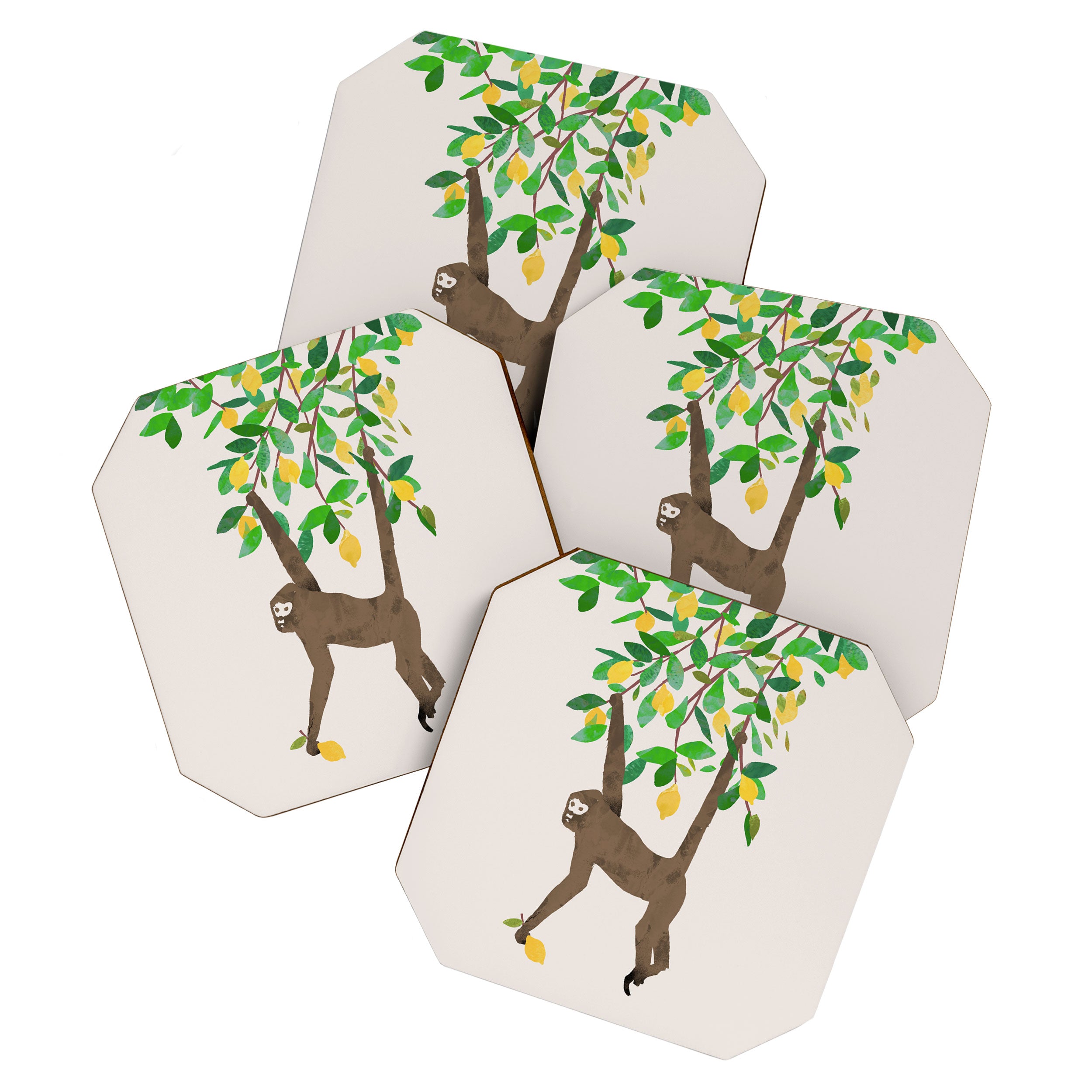 Monkey on lemon tree Coaster Gallery Image 1