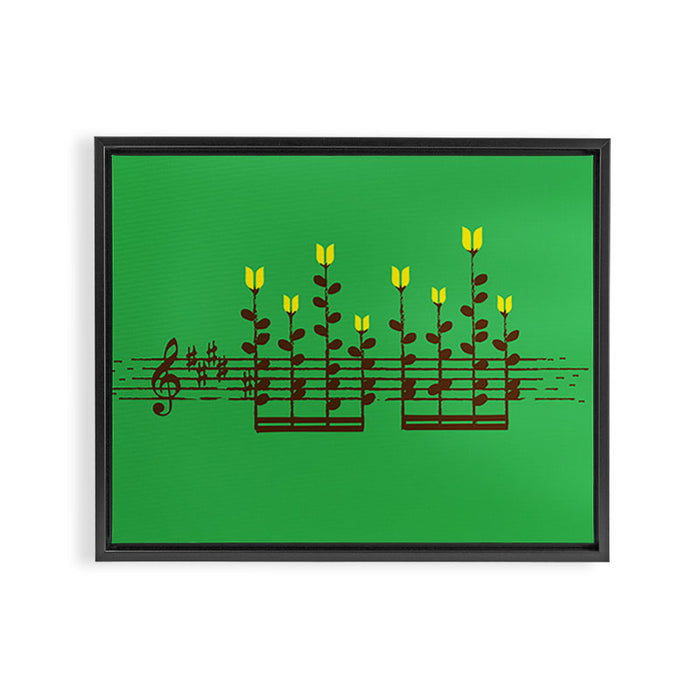 Music notes garden Framed Canvas Print Gallery Image 1