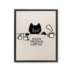 Need meowr coffee Framed Canvas Print Gallery Image 6