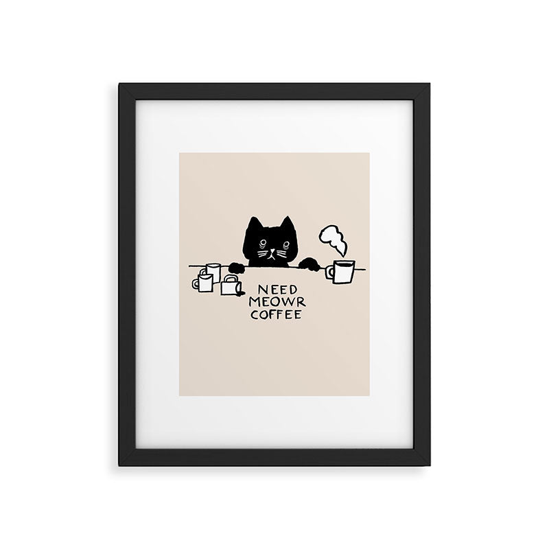 Need meowr coffee Framed Art Print Gallery Image 5