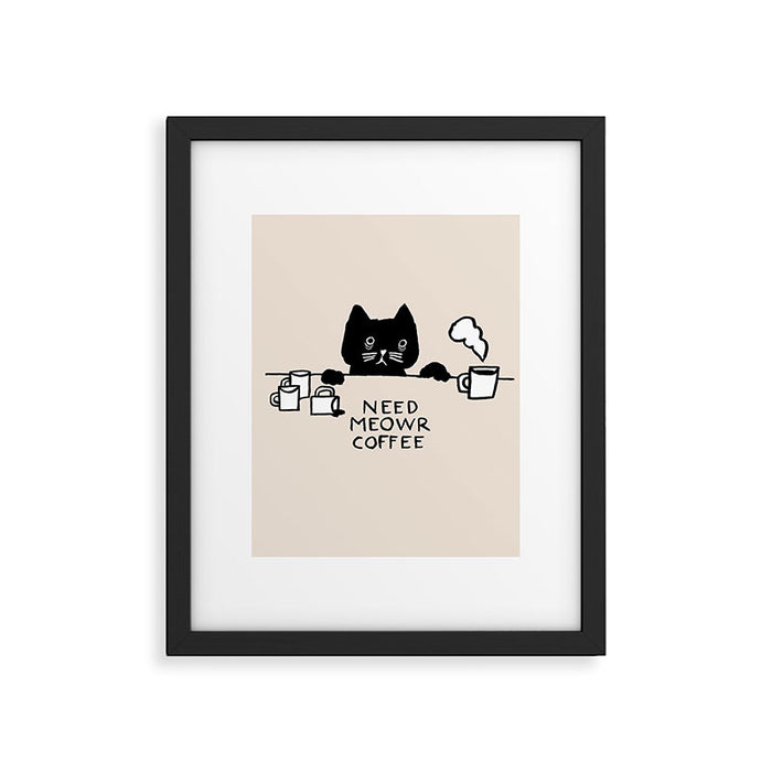 Need meowr coffee Framed Art Print Gallery Image 1