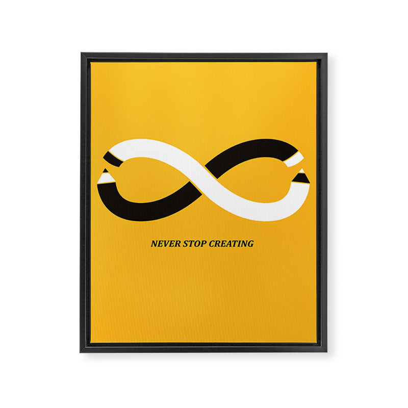 Never stop creating (the infinity pencil) Framed Canvas Print Gallery Image 6