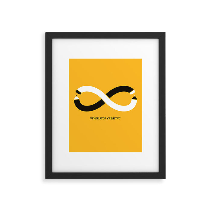 Never stop creating (the infinity pencil) Framed Art Print Gallery Image 1