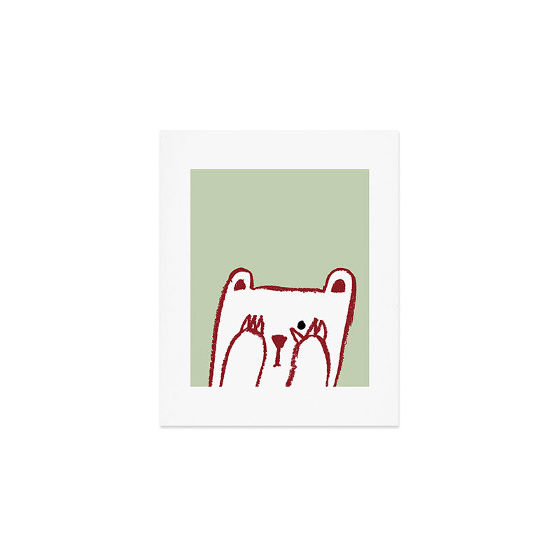 No peeking polar bear Art Print Gallery Image 1