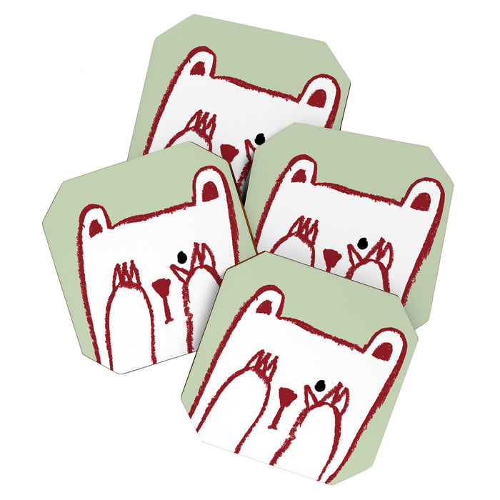 No peeking polar bear Coaster Gallery Image 1
