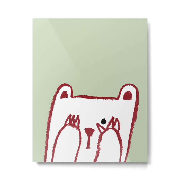 No peeking polar bear Metal Print Gallery Image 1