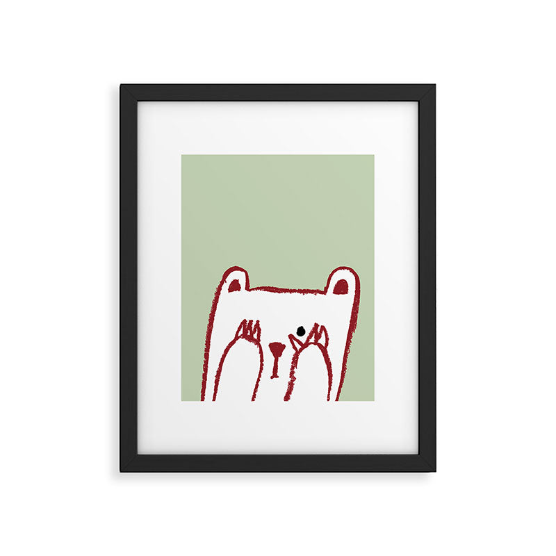 No peeking polar bear Framed Art Print Gallery Image 6