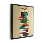 Owl Reading Rainbow Framed Canvas Print Gallery Image 2
