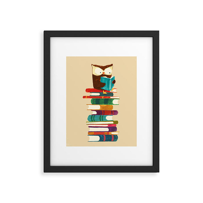Owl Reading Rainbow Framed Art Print Gallery Image 1