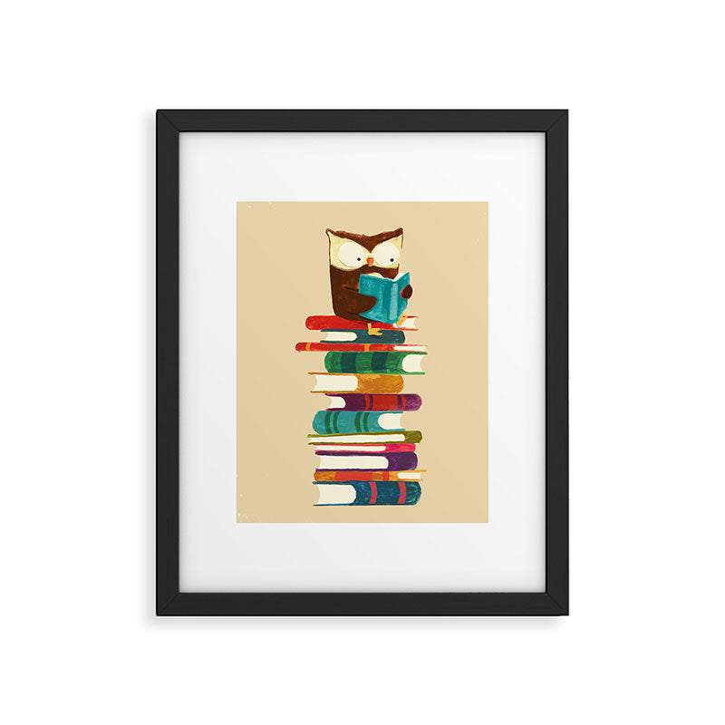 Owl Reading Rainbow Framed Art Print Gallery Image 4