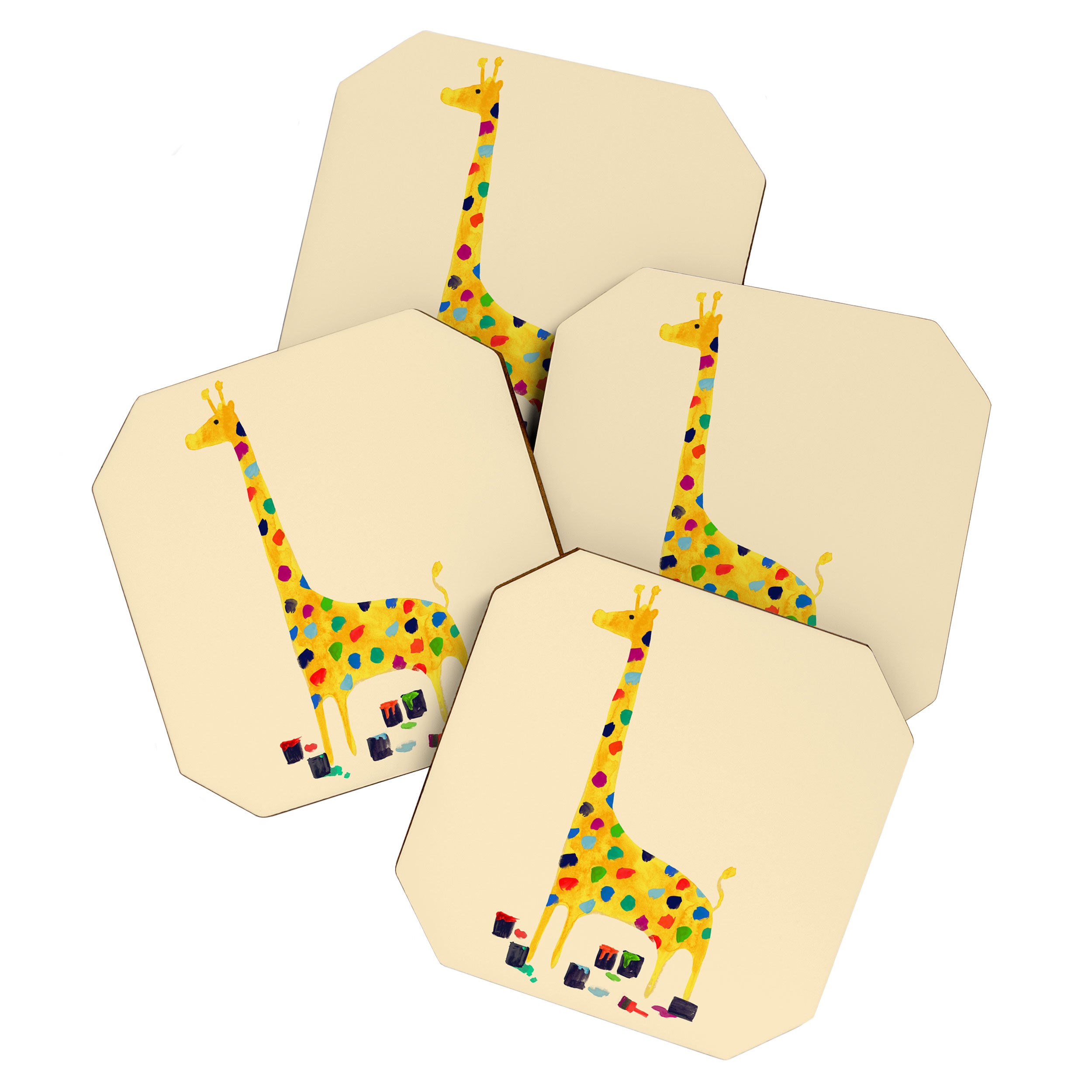 Paint by number giraffe Coaster Gallery Image 1