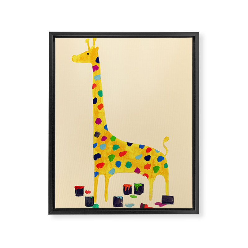 Paint by number giraffe Framed Canvas Print Gallery Image 6