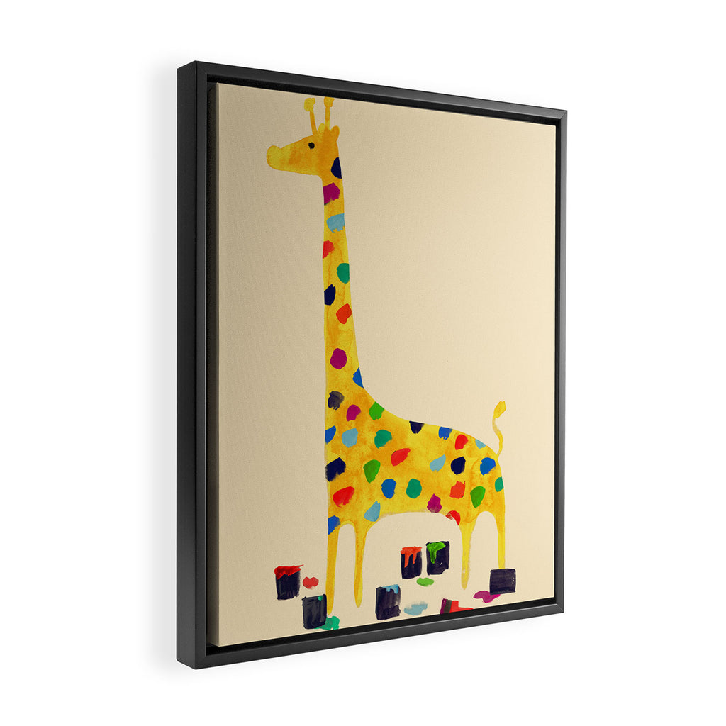 Paint by number giraffe Framed Canvas Print Gallery Image 2