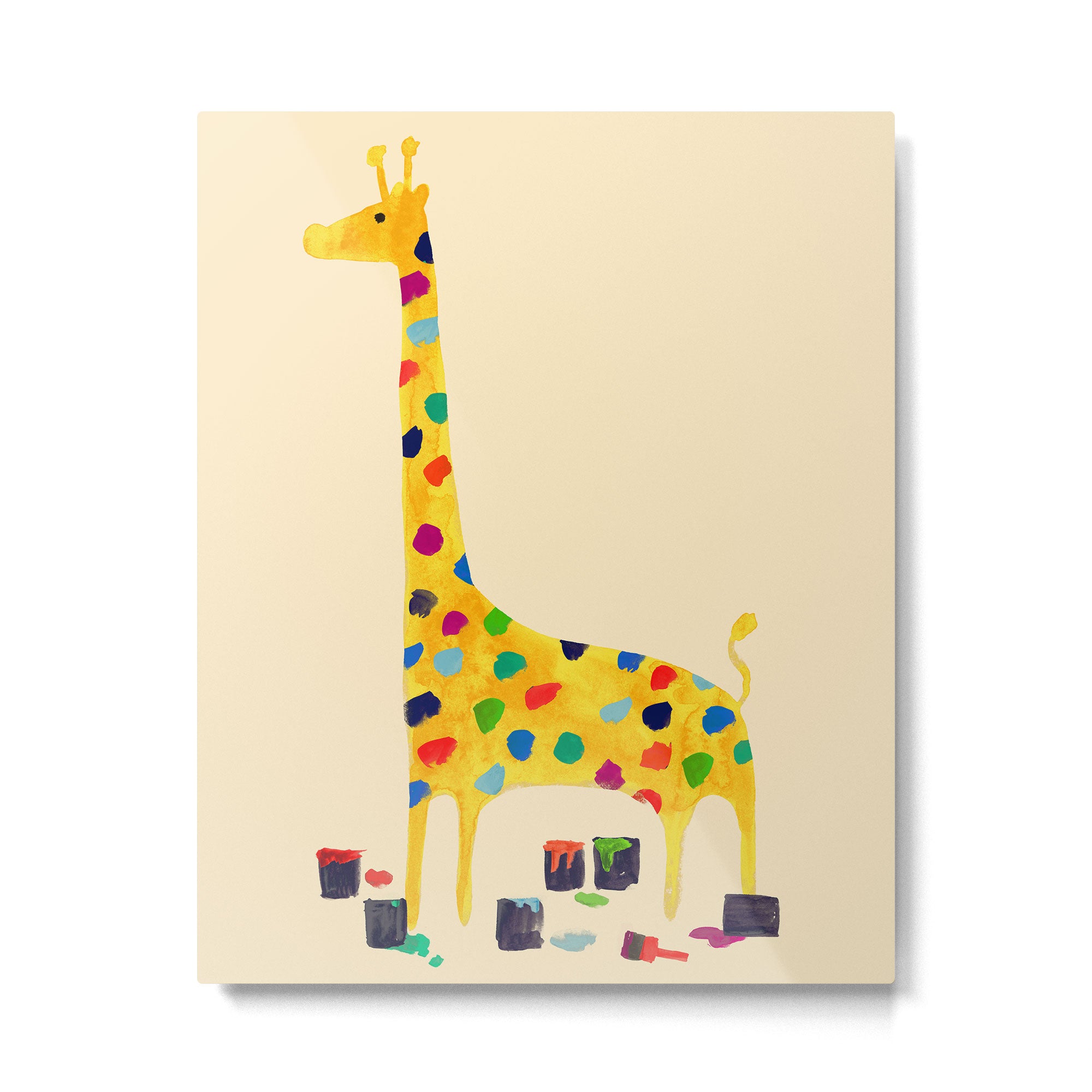 Paint by number giraffe Metal Print Gallery Image 4