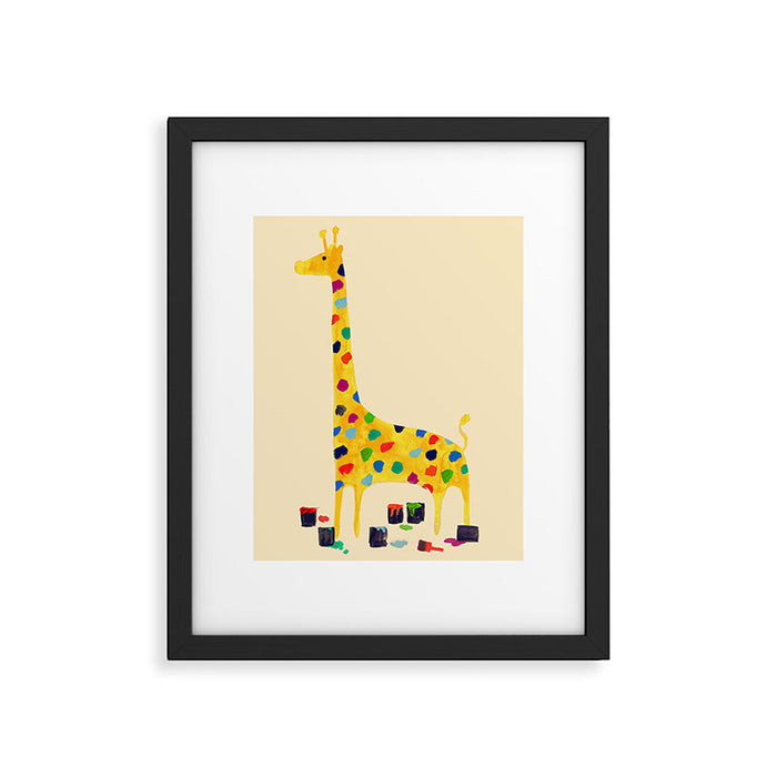 Paint by number giraffe Framed Art Print Gallery Image 1
