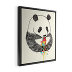 Panda Loves Ice Cream Framed Canvas Print Gallery Image 2