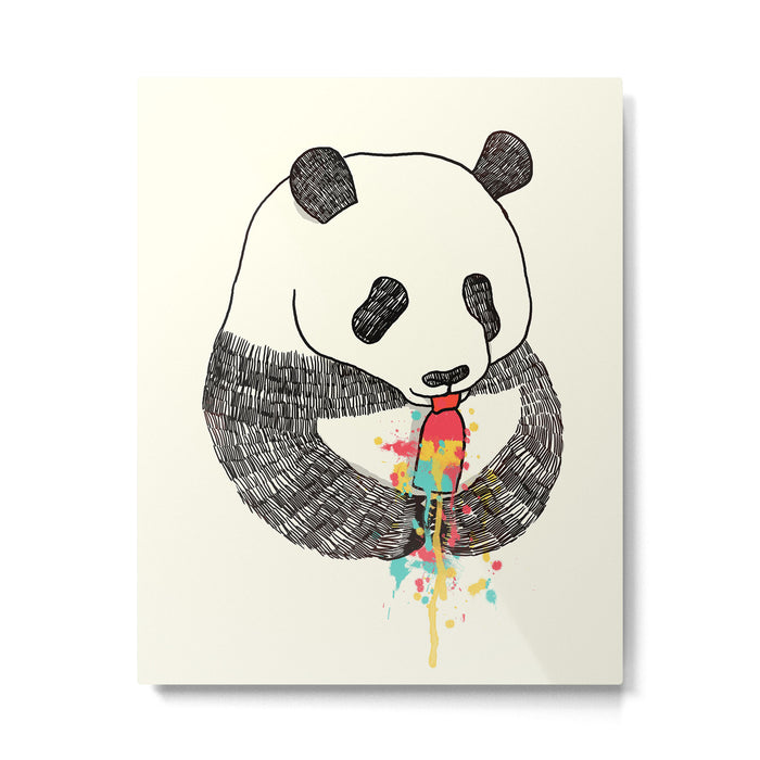 Panda Loves Ice Cream Metal Print Gallery Image 1