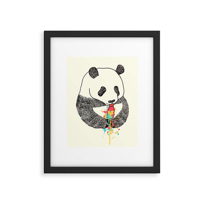 Panda Loves Ice Cream Framed Art Print Gallery Image 1