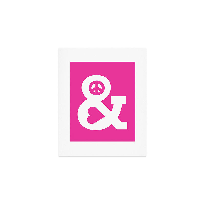 Peace and Love (pink edition) Art Print Gallery Image 1