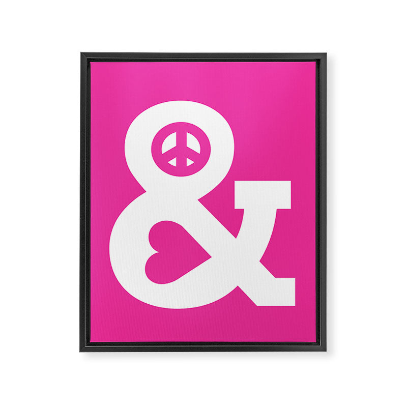 Peace and Love (pink edition) Framed Canvas Print Gallery Image 8