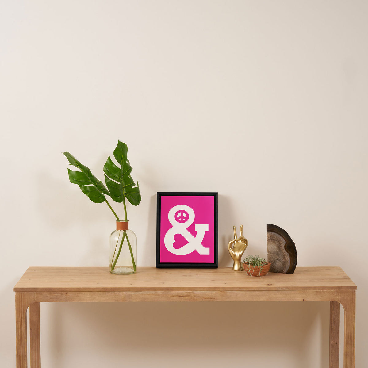 Peace and Love (pink edition) Framed Canvas Print Gallery Image 4