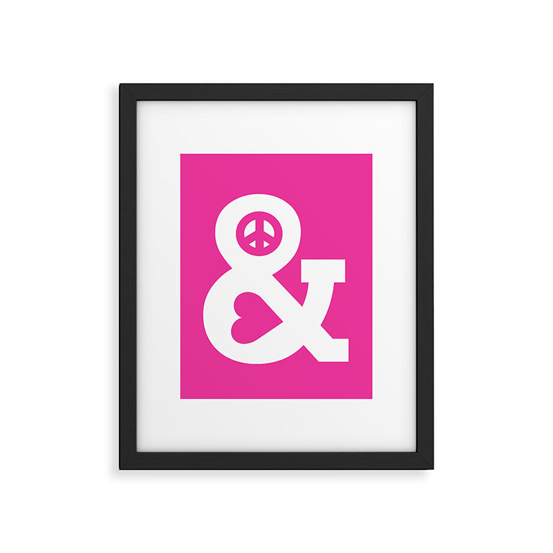 Peace and Love (pink edition) Framed Art Print Gallery Image 6