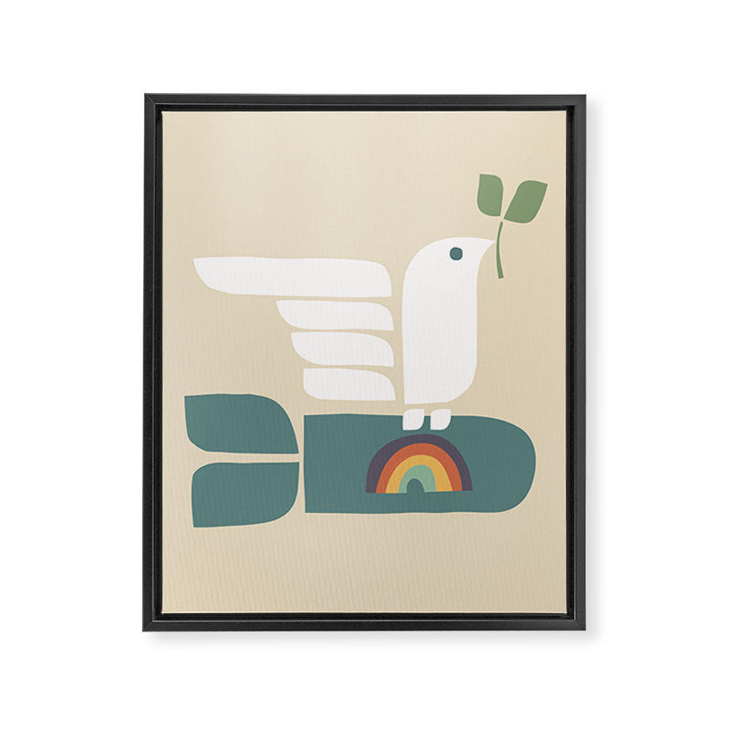 Peace dove and rainbow bomb Framed Canvas Print Gallery Image 8