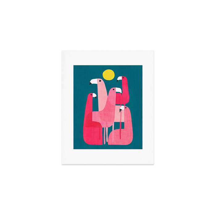 Pink flamingoes Art Print Gallery Image 1