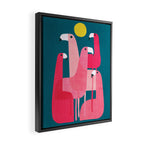 Pink flamingoes Framed Canvas Print Gallery Image 2