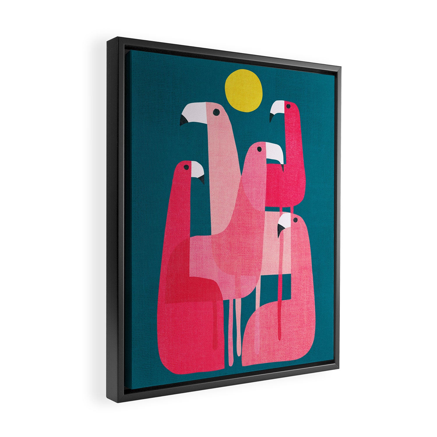 Pink flamingoes Framed Canvas Print Gallery Image 2