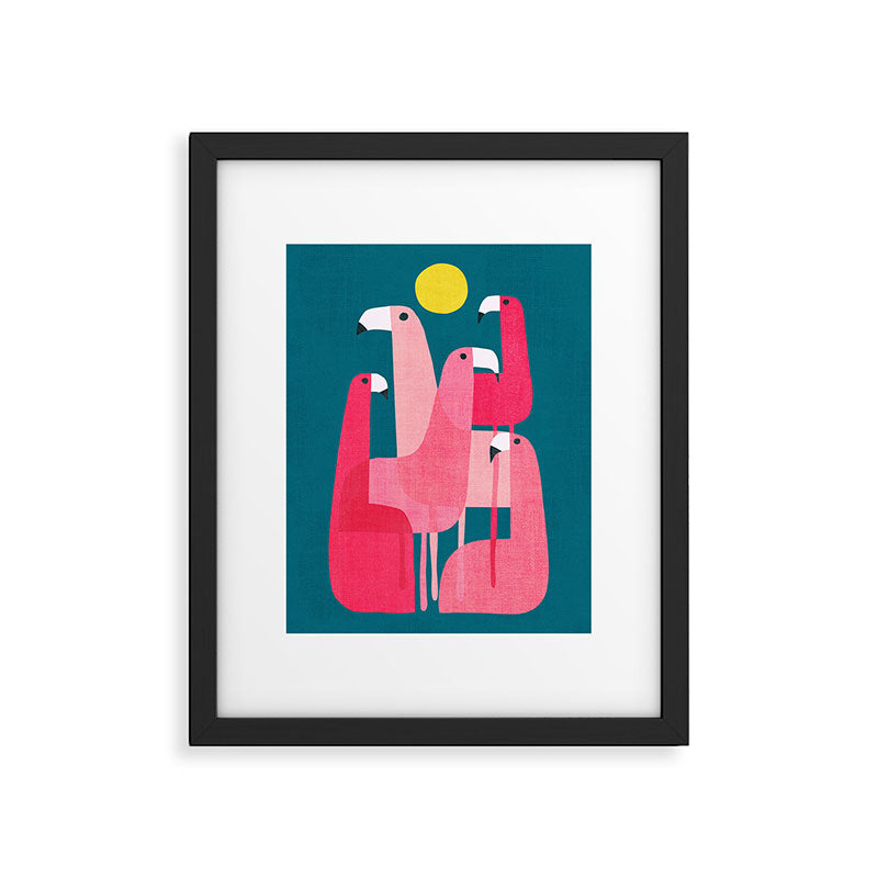 Pink flamingoes Framed Art Print Gallery Image 5