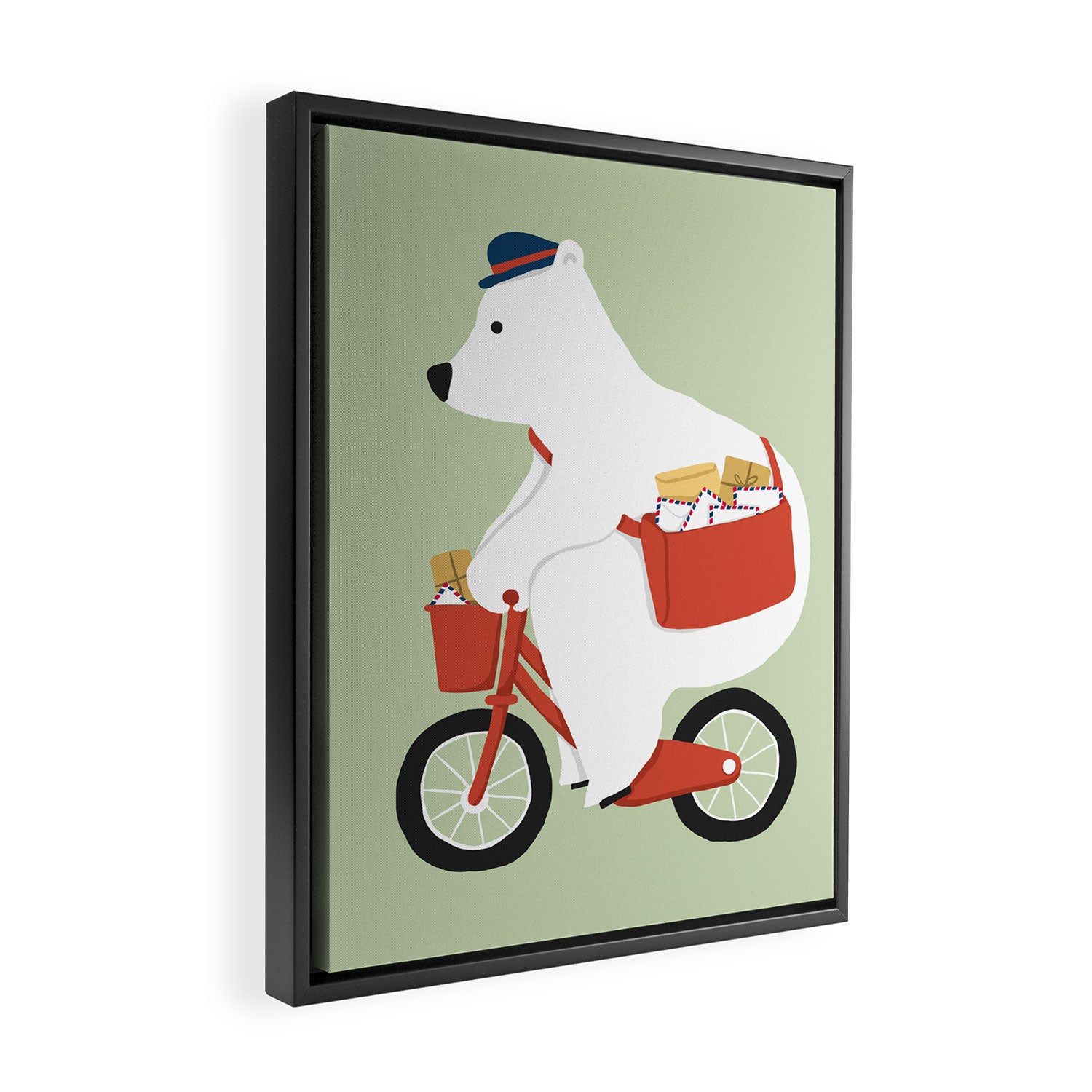 Polar bear postal express Framed Canvas Print Gallery Image 2