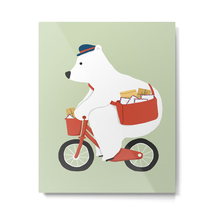Polar bear postal express Metal Print Gallery Image 1