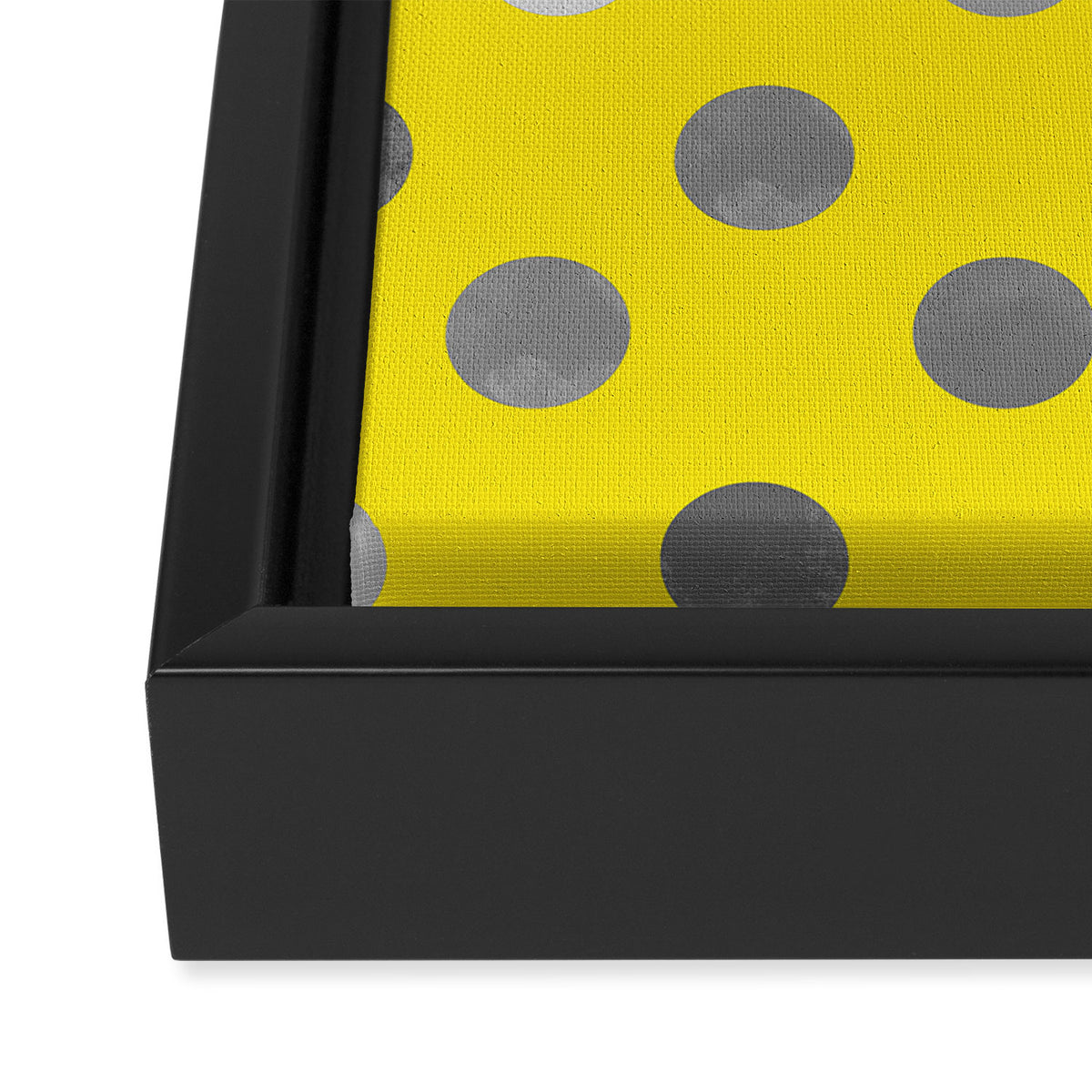 Polka Proton Yellow Framed Canvas Print Gallery Image 3