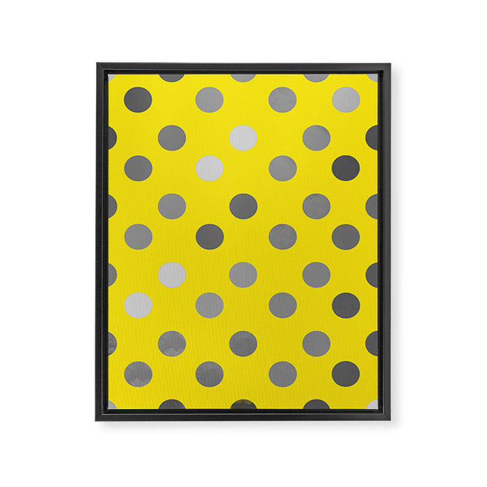 Polka Proton Yellow Framed Canvas Print Gallery Image 1