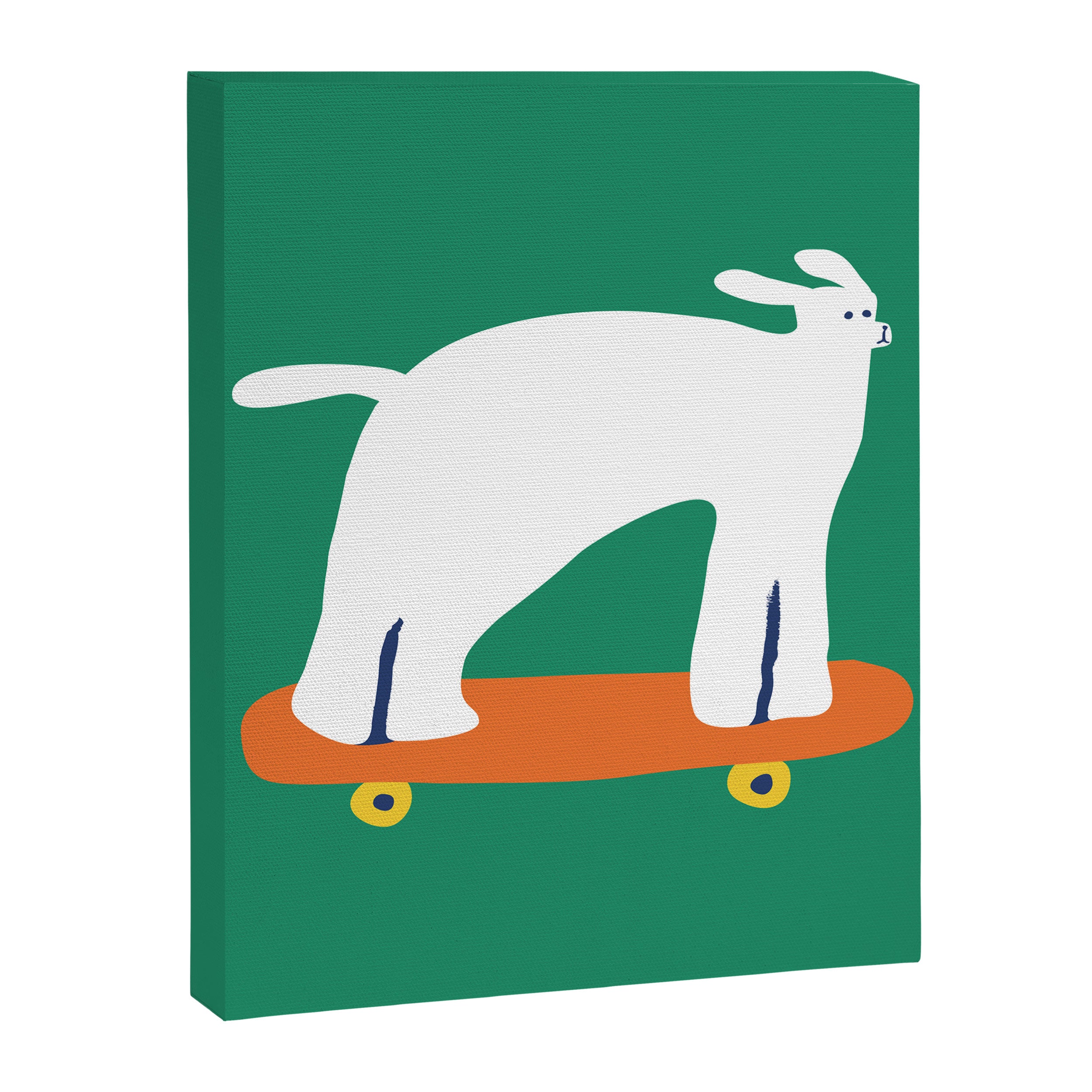 Poodle dog on skateboard Canvas Print Gallery Image 6
