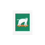Poodle dog on skateboard Art Print Gallery Image 1