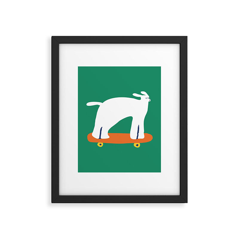 Poodle dog on skateboard Framed Art Print Gallery Image 5