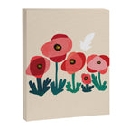 Poppy flowers and bird Canvas Print Gallery Image 6