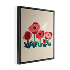 Poppy flowers and bird Framed Canvas Print Gallery Image 2