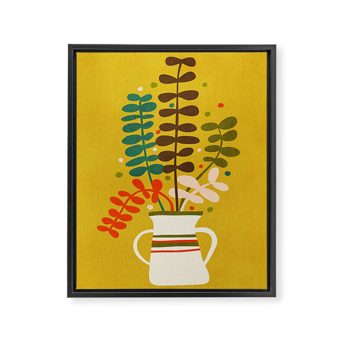Potted Leaves Framed Canvas Print Gallery Image 1