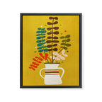 Potted Leaves Framed Canvas Print Gallery Image 6